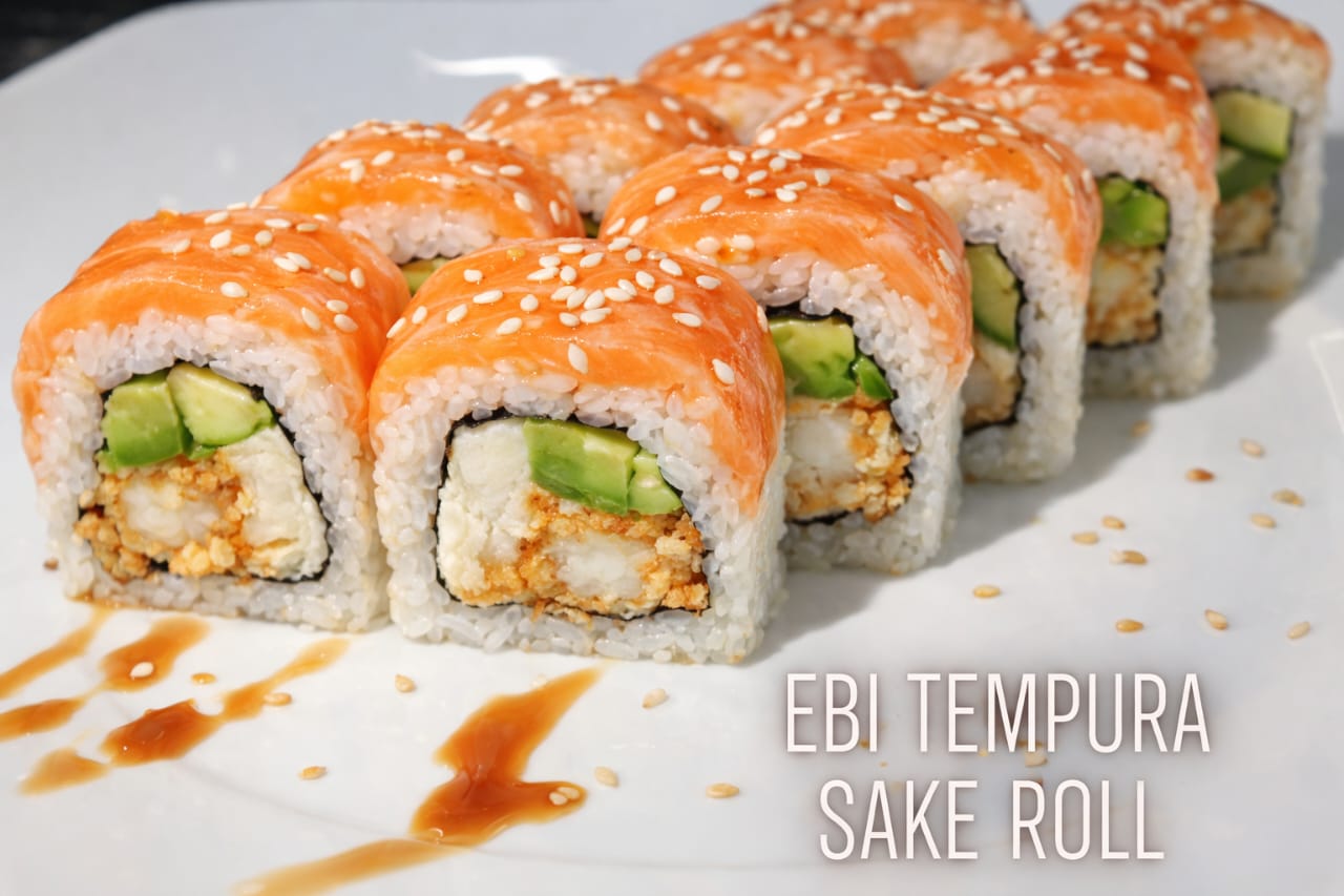 22.- Ebi Tempura Sake Roll